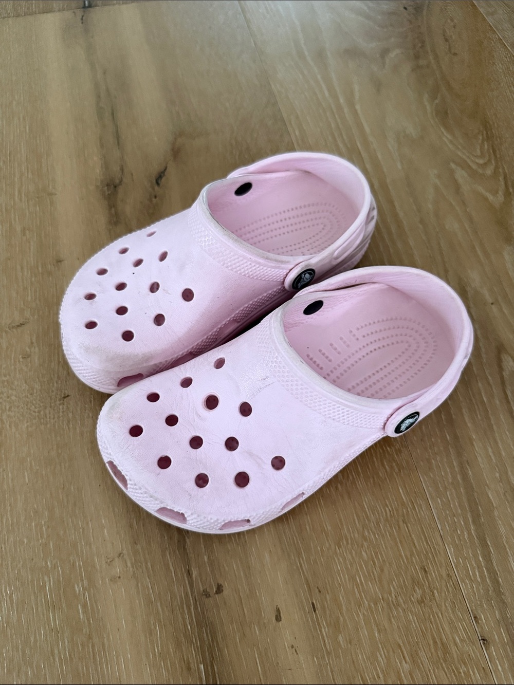 CROCS Kids Light Pink Classic Clog with Heel Strap